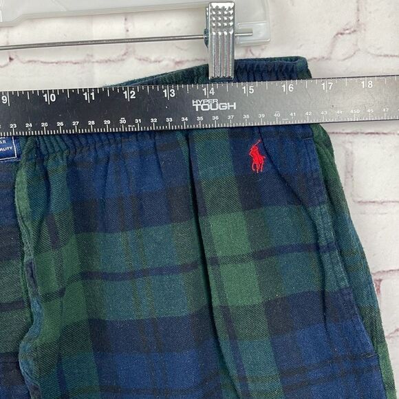Polo Ralph Lauren Pants Mens XL Sleepwear Plaid Lounge Flannel Logo Green Blue - Picture 5 of 10